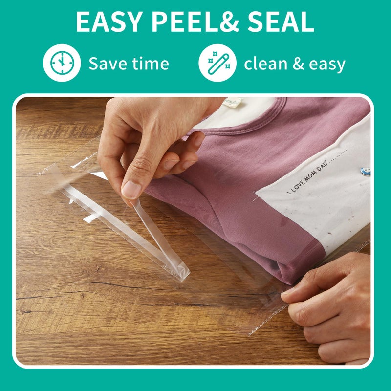 iMailer - 500 Pack - 11" x 14" Self Sealing Cellophane Bags- Large Clear Cello Plastic Poly Bags for Prints, Photos, Documents, Clothing, T-Shirt - Image 3